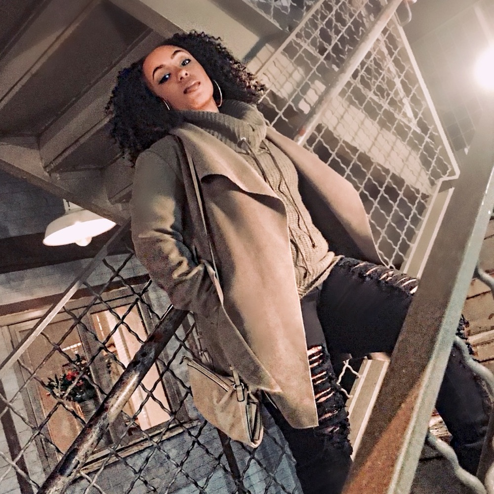 Tan FashionNova Wrap Jacket